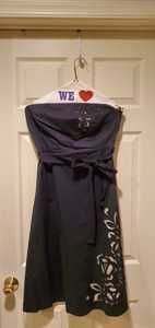 Express, black dress with floral detail, 14